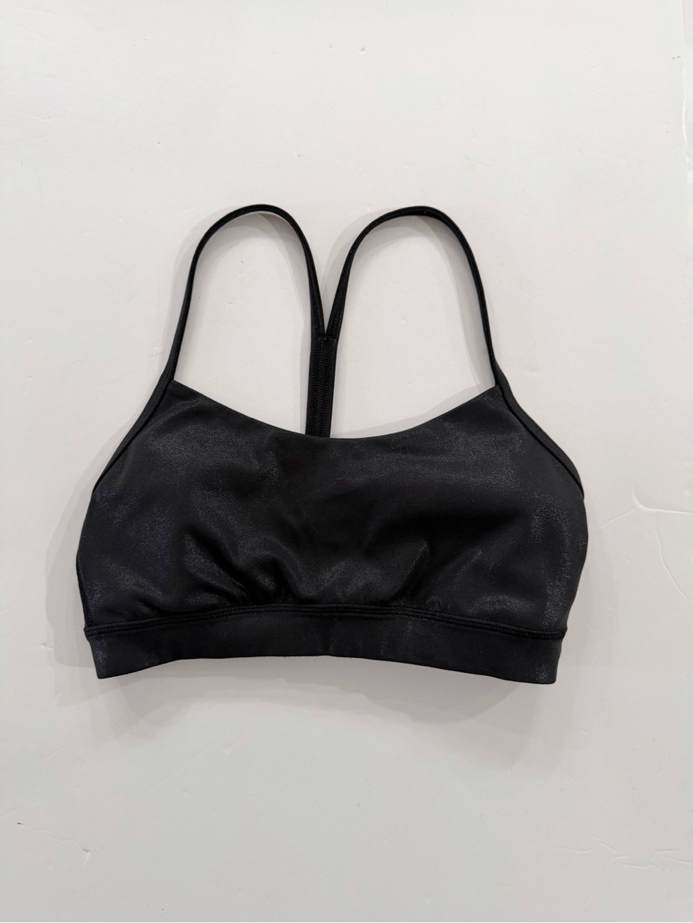 Lululemon Women 6 Black Shimmer Racerback Sports Bra Yoga Y2K Sportswear